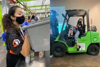 Alissa Guerrero doing her first annual volunteer trip to the Houston Food Bank in 2020. 