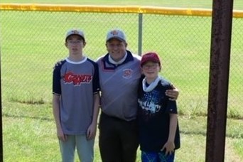 Coaching Baseball with my two favorite players