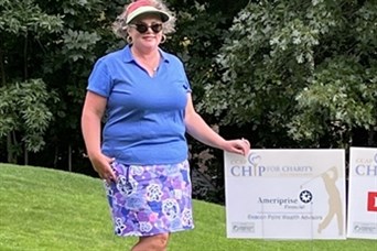 Carrie at CCAP "Chip for Charity" annual golf tournament 2022