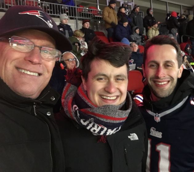 Me and my sons at the Patriots game