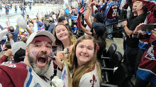 Cheering on the Colorado Avalanche!