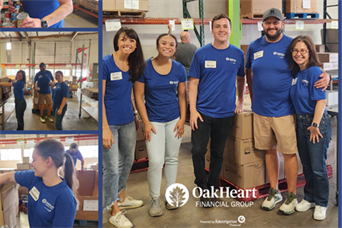 Edwin & the team at OakHeart Financial Group volunteering at the Blue Ridge Area Food Bank.