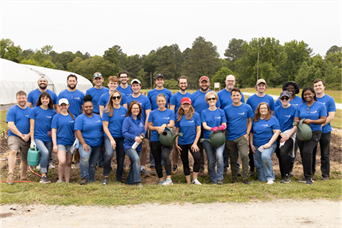 Our team volunteering at Shalom Farms for Ameriprise National Day of Service, May 2023.