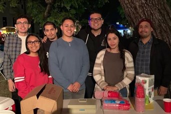 Me with my friends volunteering to raise funds for CSUN's Latino Business Association.