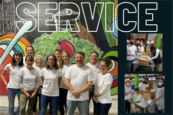 Holly and OakHeart Financial Group volunteer at least quarterly at the Blue Ridge Area Food Bank.