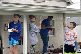  Action shot! Saturday work day in Phoenixville for Good Works with the family.