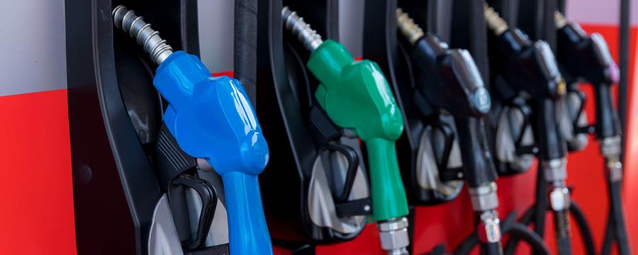 Fuel pumps at a gas station