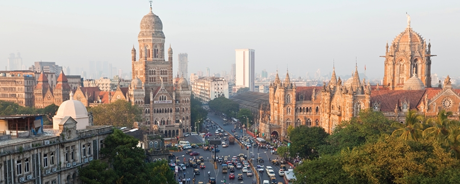 The skyline in Mumbai, India