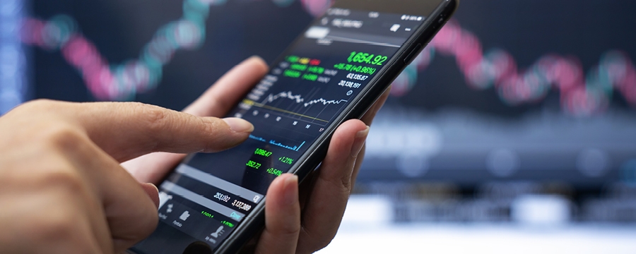 Stock market on smart phone