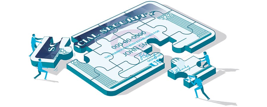 Social Security card puzzle pieces