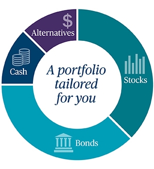 A portfolio tailored for you: stocks, bonds, cash, alternatives