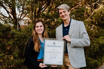 Evalyn & Logan celebrate earning the Ameriprise Client Experience award.
