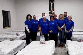 A successful volunteer event with clients and staff, this time at Catholic Charities Warming Center
