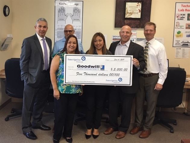Check Presentation to Goodwill