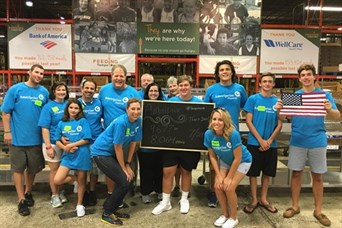 Donating our time sorting food to those in need at Feeding America Tampa Bay 