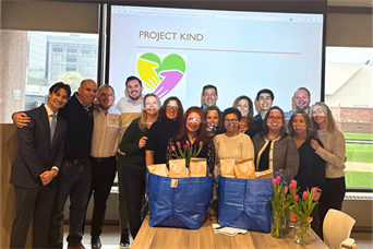 SBWA Team partnering with Project Kind to create meal packages for those in need. 