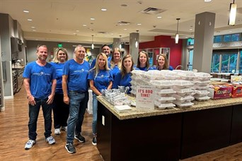 Providing meals for the residents at Ronald McDonald House in Little Rock, Arkansas