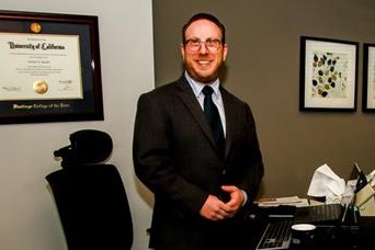 Noah in his office during the Burbank Chamber of Commerce Ribbon-Cutting ceremony