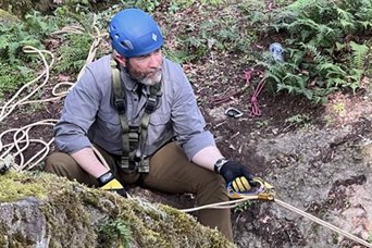 Jeff Adams is helping teach rope rescue training prior to tourist season.  